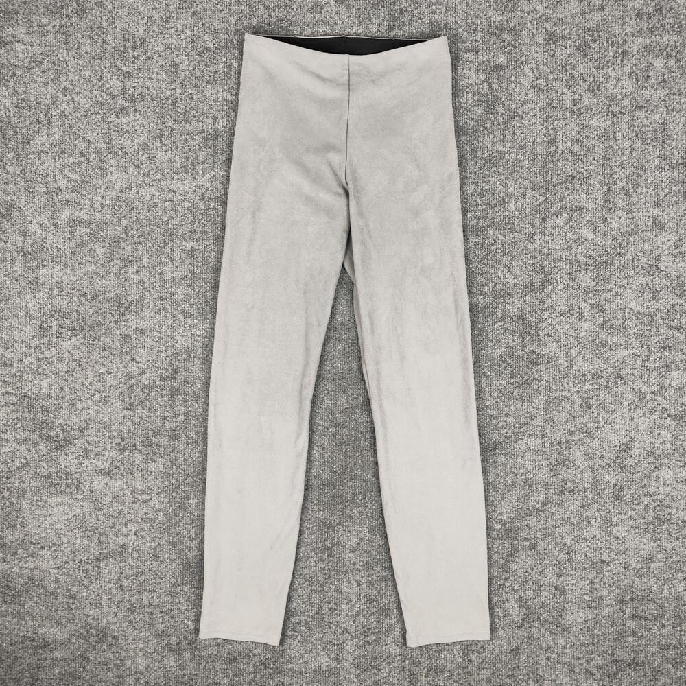 Lysse Leggings Womens XS Gray Faux Suede High Rise Stretch Pull On Ankle